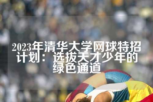2023年清华大学网球特招计划：选拔天才少年的绿色通道