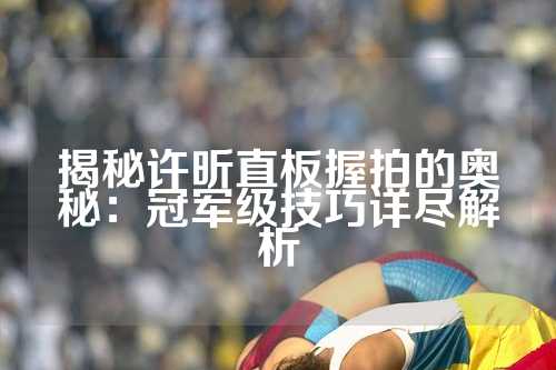 揭秘许昕直板握拍的奥秘：冠军级技巧详尽解析